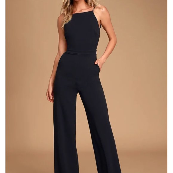 Lulu's black backless jumpsuit *never worn* - Picture 1 of 3